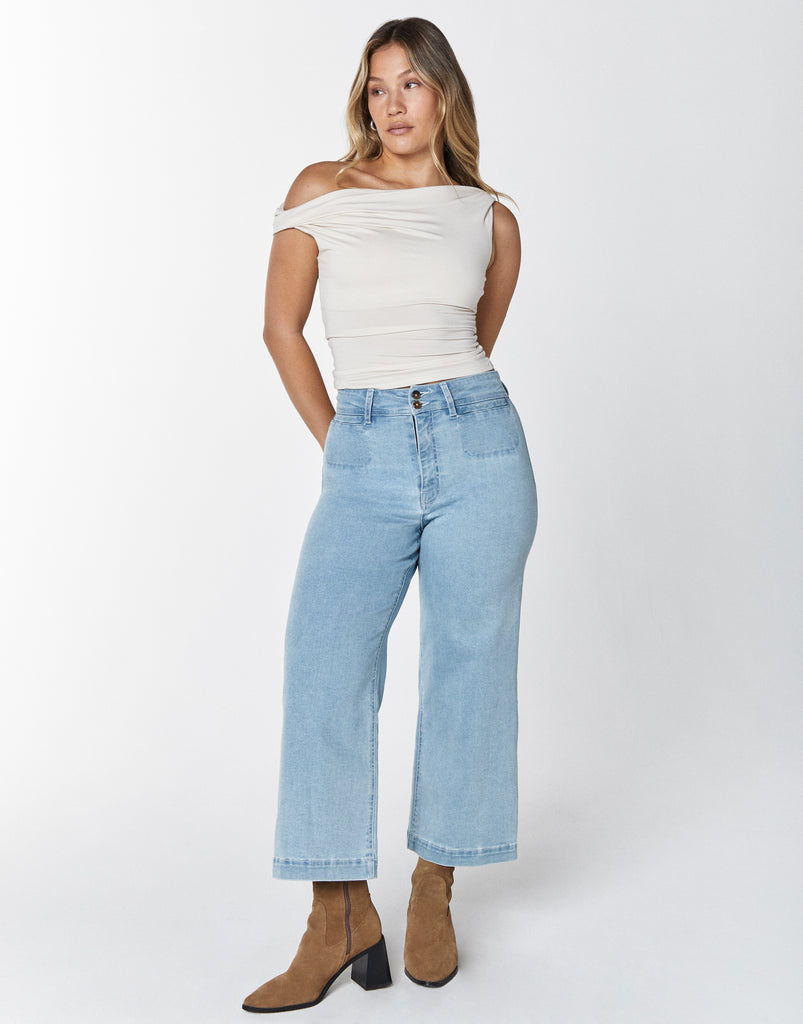 Unpublished Women's Gemma High Rise Wide Leg Jeans Brown Size 31