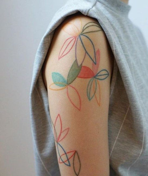 Currently Obsessing: Color and Geo Tattoos
