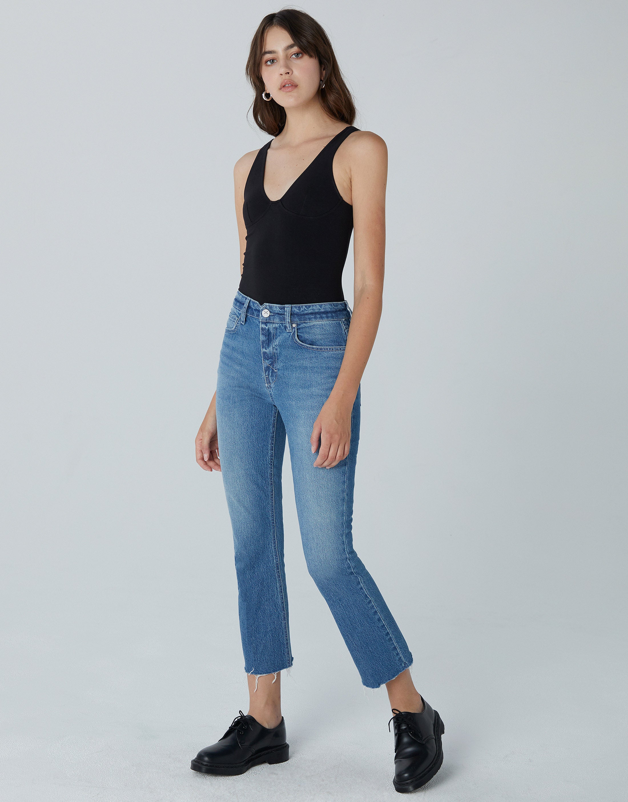 MARLOW High Waist Cropped Demi Flare in Everlong