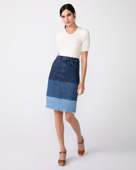 DONNA High Waist Pencil Skirt in Trilogy