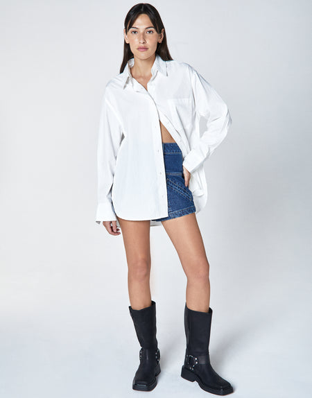 KOTA Oversized Long Sleeve Shirt in Whisper