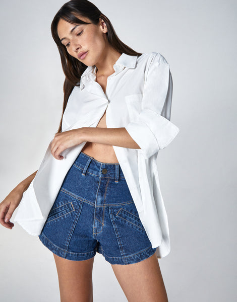 KOTA Oversized Long Sleeve Shirt in Whisper