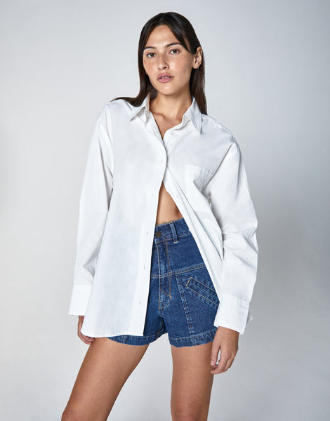 KOTA Oversized Long Sleeve Shirt in Whisper