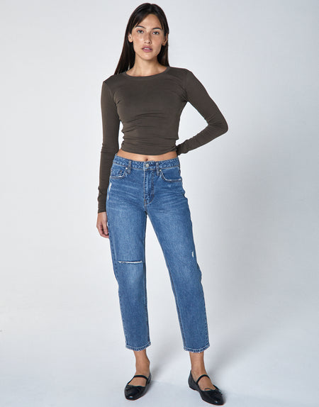 DEBBIE Step-Mom High-Rise Slim Fit in Express