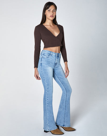 JAN Mid-Rise Slim Flare in Oasis