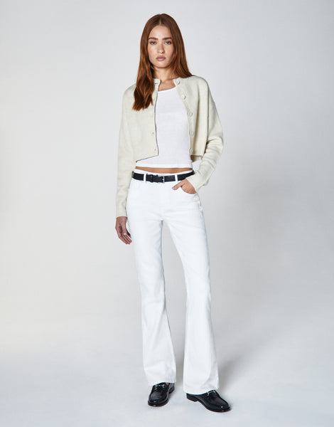 JAN Mid Rise Slim Flare in Porcelain