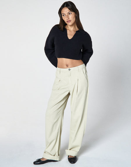 ZOEY Pleated Trouser in Canvas