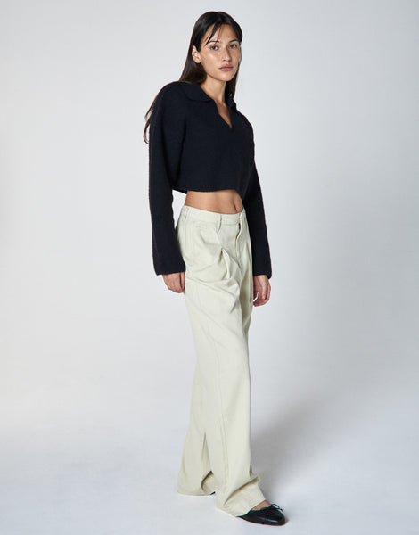 ZOEY Pleated Trouser in Canvas