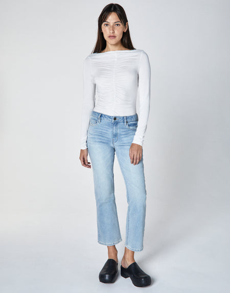 MARGAUX Mid-Rise Cropped Demi Flare in Solo