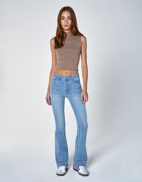 JAN Mid Rise Slim Flare in Pico