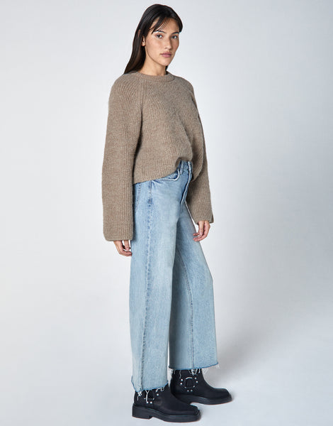 NOEMI High-Rise Cropped Wide Leg in Brisk