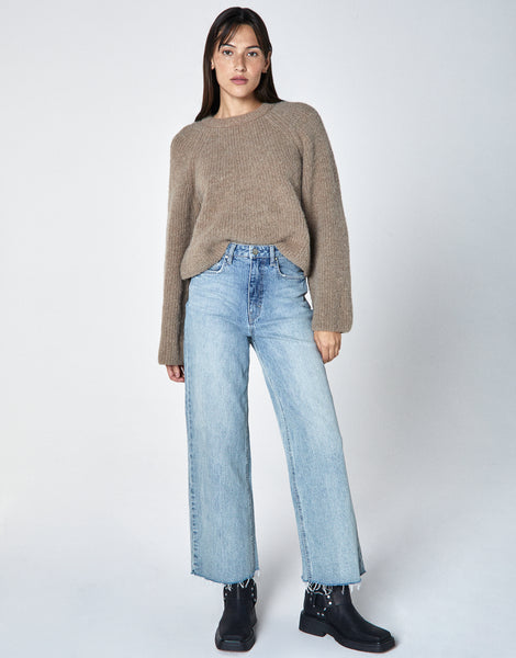 NOEMI High-Rise Cropped Wide Leg in Brisk