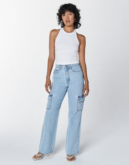 JOLENE Cargo High-Rise Relaxed Flare in Echo Park