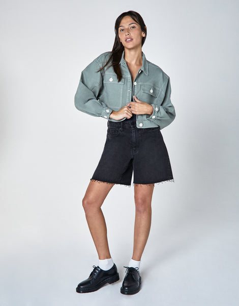 JUNI Cropped Utility Jacket in Mist