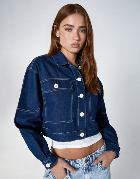 JUNI Cropped Utility Jacket in Brit