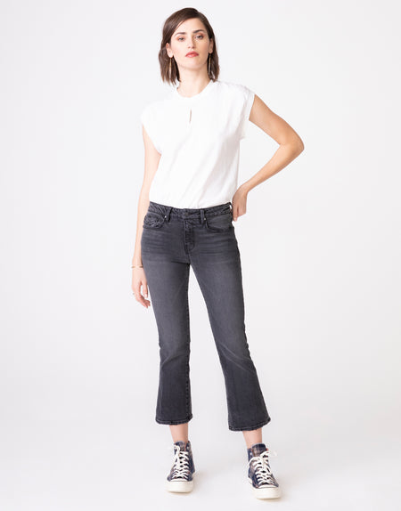 MARGAUX Cropped Demi Flare in Coal