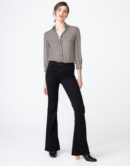 JANET Mid Rise Flare in Noir