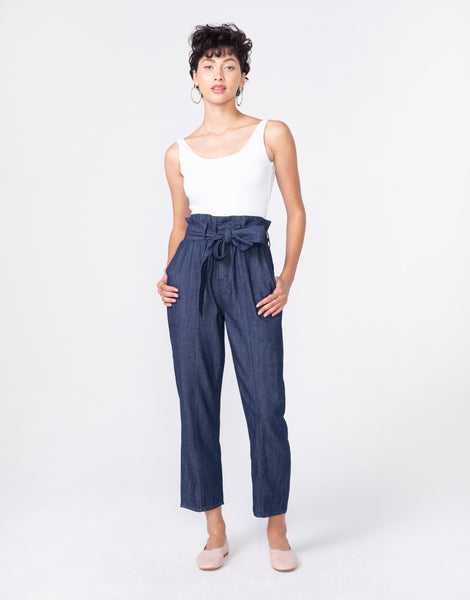 KINDRA High Waist Paperbag in Eclipse