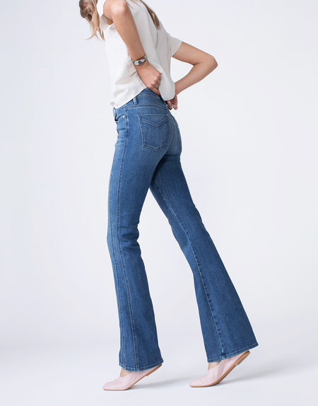 JANET Mid Rise Flare in Double Trouble