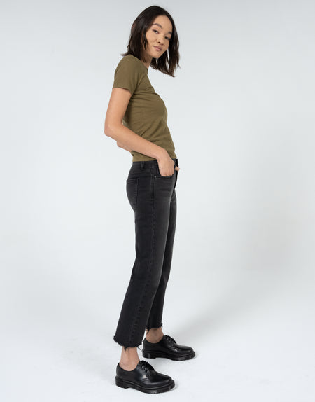 MARLOW Mid Rise Cropped Demi Flare in Psych