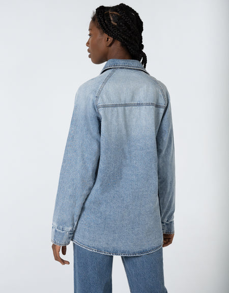 GIA Raglan Sleeve Shacket in Atomic