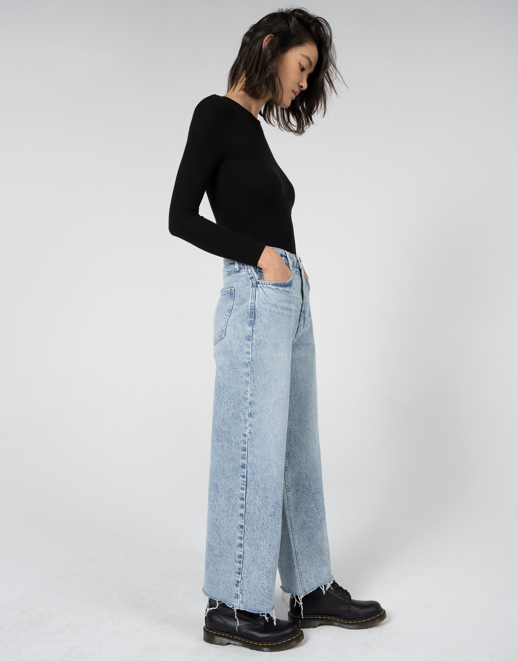 NOEMI HIgh Rise Wide Leg Crop in Imprint – Unpublished Collection