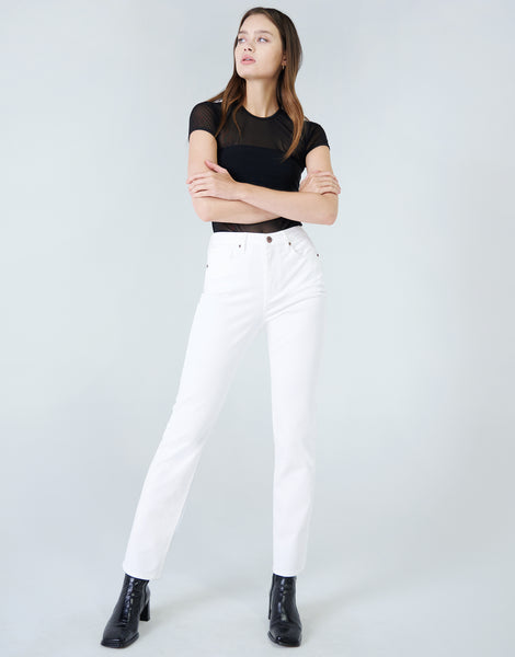 WILLA High Rise Mom Fit Straight Leg in Halo